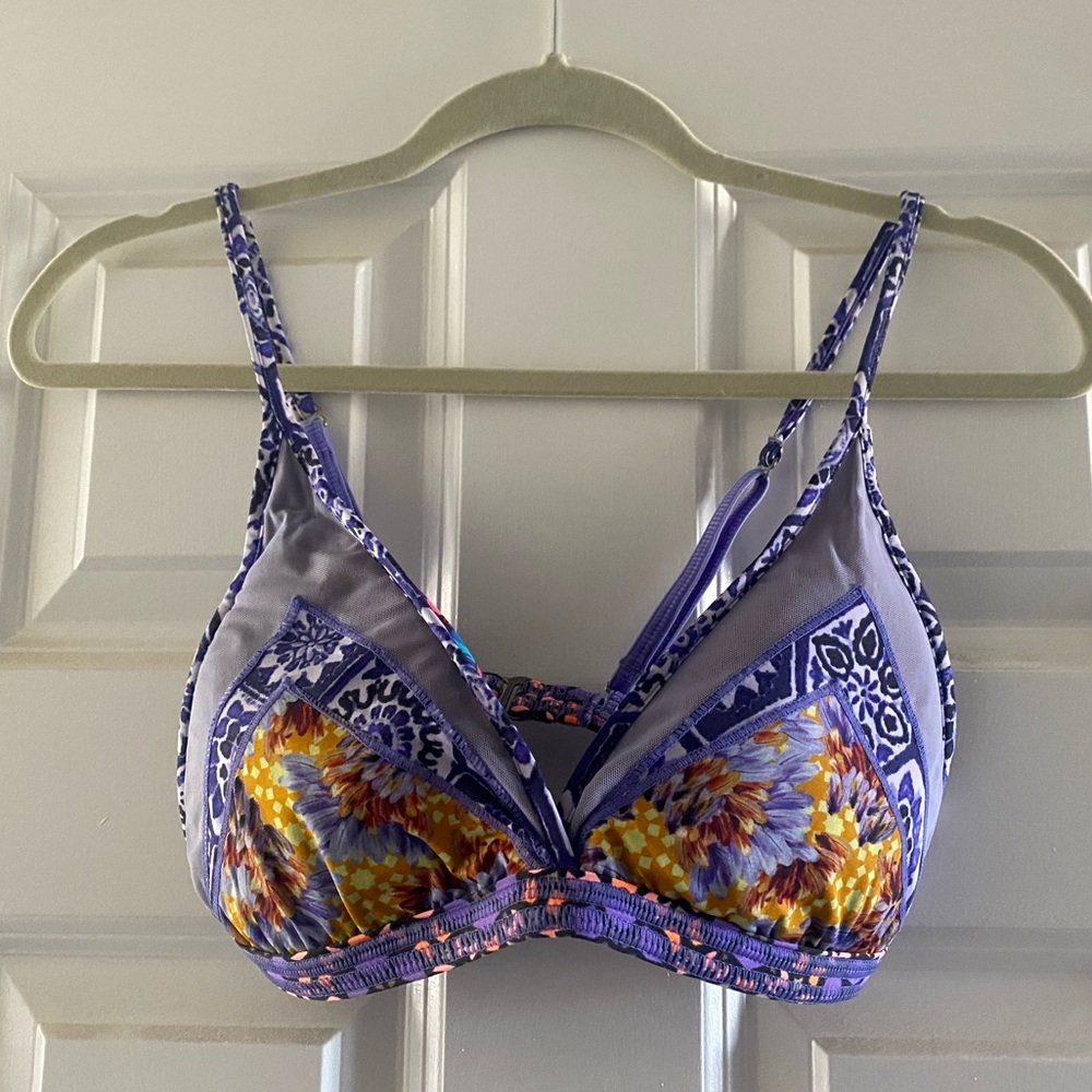Maaji Purple Floral Bikini Top